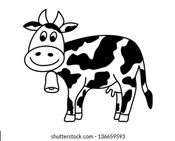 Dairy cow. Vector illustration, isolated on white background.