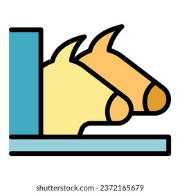Dairy cows icon outline vector. Cow cattle. Farm breed color flat