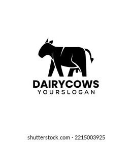 plantilla de diseño del logotipo de vacas lecheras
