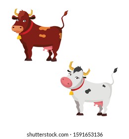 dairy cows with spots vector illustration