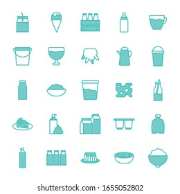 dairy dou color style icon set design, breakfast food fresh natural healthy product calcium and nature theme Vector illustration