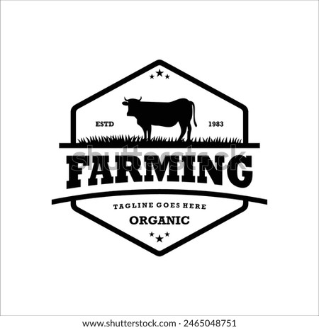 dairy farm emblem logo vector design, dairy farm icon template illustration badge