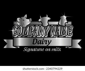 Dairy Farm, Family Farm, Best Choice, Strong ,Stylish,Elegance and Premium Logo, Cow-Piggy- Sheep-Chicken Farm, Egg Factory