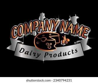 Dairy Farm, Family Farm, Best Choice, Strong ,Stylish,Elegance and Premium Logo, Cow-Piggy- Sheep-Chicken Farm, Egg Factory