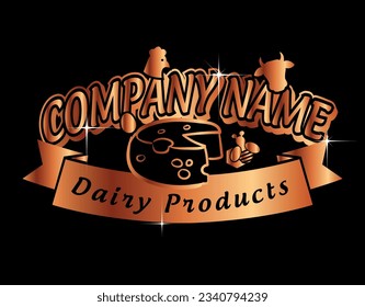 Dairy Farm, Family Farm, Best Choice, Strong ,Stylish,Elegance and Premium Logo, Cow-Piggy- Sheep-Chicken Farm, Egg Factory