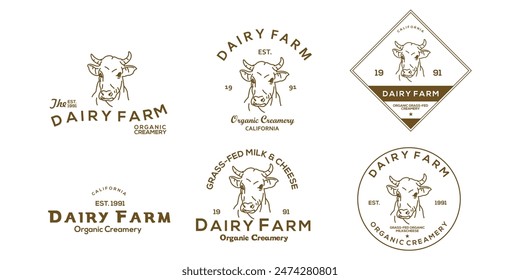 dairy farm logo icon vector badge