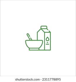 Dairy Farm Products Milk Pack Yogurt Sour Cream Minimal Flat Line Outline Colorful and Stroke Icon Pictogram