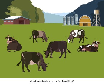 Dairy farm. Vector illustration