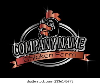 Granja lechera, Productos lácteos, Granja de pollo de vaca-cerdo-oveja, Logo Elegance-Premium, 