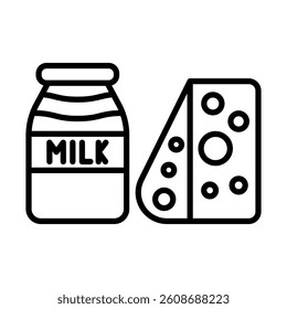 Dairy Farmer Vector Line Icon Design