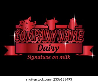 Dairy Farm,Family Farm,Cow-Piggy-Sheep-Chicken Farm,Egg Factory,Stylish -Elegance-Premium Logo