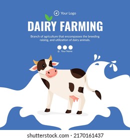 Dairy Farming Banner Design Template.