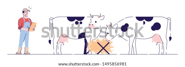 Dairy Farming Flat Vector Illustration Livestock Stock Vector (Royalty ...