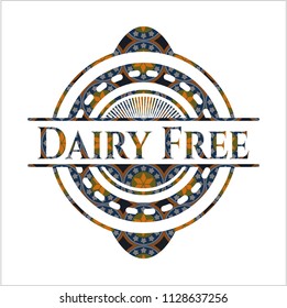 Dairy Free arabesque emblem. arabic decoration.