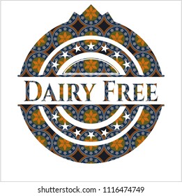 Dairy Free arabesque emblem background. arabic decoration.