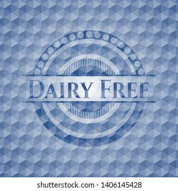 Dairy Free blue badge with geometric pattern background. Vector Illustration. Detailed.