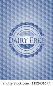 Dairy Free blue hexagon emblem.