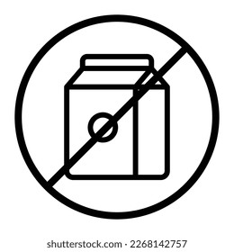 Dairy free icon. icon related to food allergen. outline icon style. Simple vector design editable