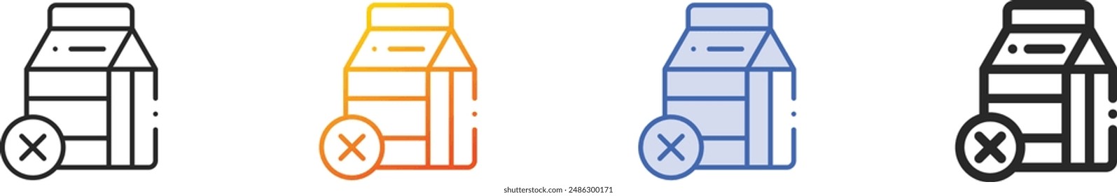 dairy free icon.Thin Linear, Gradient, Blue Stroke and bold Style Design Isolated On White Background