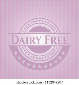 Dairy Free pink emblem. Retro