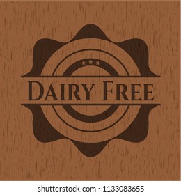 Dairy Free retro wood emblem