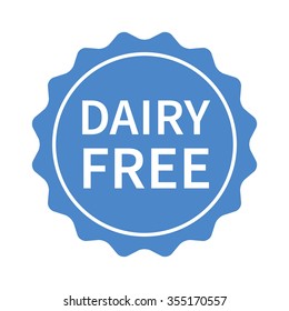 Dairy free seal, stamp, label or badge flat vector icon