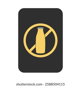Dairy free sign or Dairy free symbol vector isolated in flat style. Best Dairy free sign vector for product packaging design element. Dairy free symbol for packaging design element.