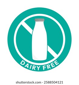 Dairy free sign or Dairy free symbol vector isolated in flat style. Best Dairy free sign vector for product packaging design element. Dairy free symbol for packaging design element.