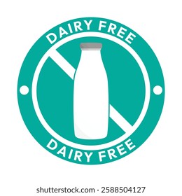 Dairy free sign or Dairy free symbol vector isolated in flat style. Best Dairy free sign vector for product packaging design element. Dairy free symbol for packaging design element.