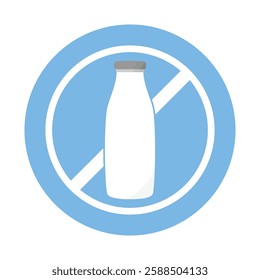 Dairy free sign or Dairy free symbol vector isolated in flat style. Best Dairy free sign vector for product packaging design element. Dairy free symbol for packaging design element.