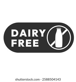 Dairy free sign or Dairy free symbol vector isolated in flat style. Best Dairy free sign vector for product packaging design element. Dairy free symbol for packaging design element.