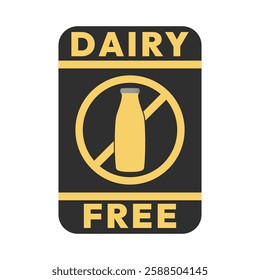Dairy free sign or Dairy free symbol vector isolated in flat style. Best Dairy free sign vector for product packaging design element. Dairy free symbol for packaging design element.