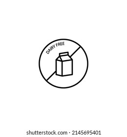 Dairy free simple thin line icon vector illustration