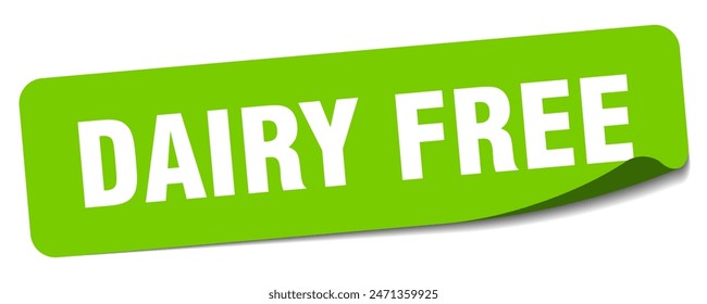 dairy free sticker. dairy free rectangular label isolated on white background