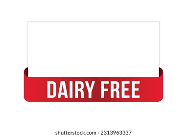Dairy free Vector banner ribbon design.