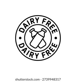 Dairy free vector illustration, concept label, sign, icon, emblem