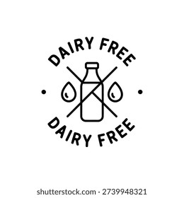 Dairy free vector illustration, concept label, sign, icon, emblem