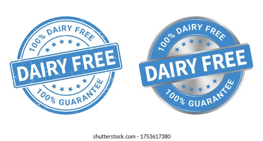 Dairy free vector label and stamp