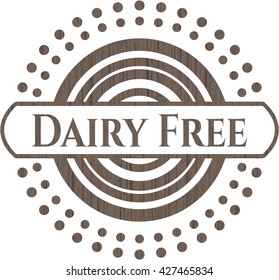 Dairy Free vintage wood emblem