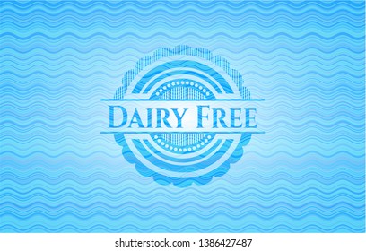 Dairy Free water representation emblem. Vector Illustration. Detailed.