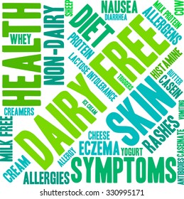 Dairy Free word cloud on a white background. 
