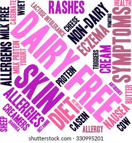 Dairy Free word cloud on a white background. 