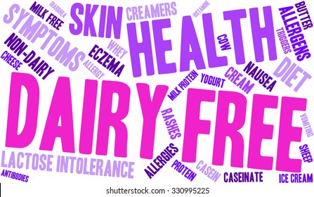 Dairy Free word cloud on a white background. 
