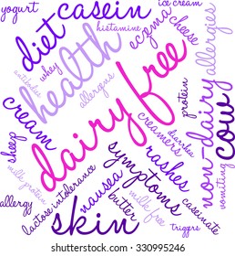 Dairy Free word cloud on a white background. 