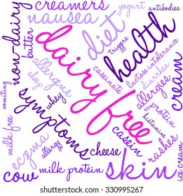Dairy Free word cloud on a white background. 