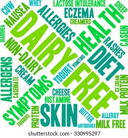 Dairy Free word cloud on a white background. 