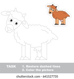 Dairy Goat. Dot to dot educational game for kids.