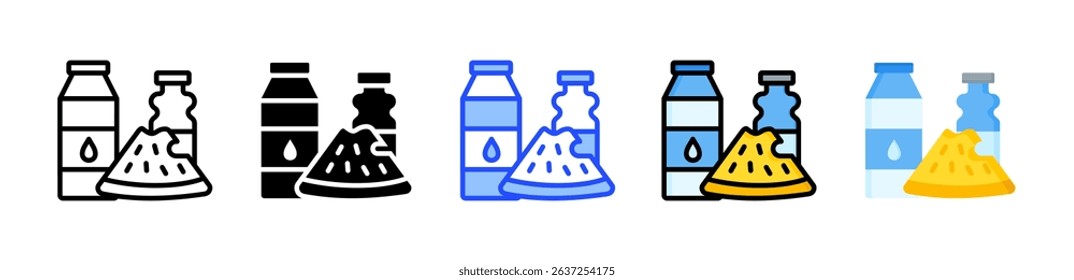 Dairy Icon Collection With Multiple Styles