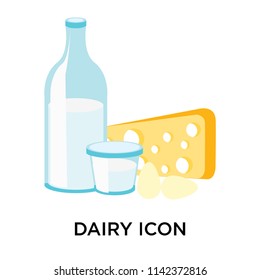 Dairy icon vector isolated on white background for your web and mobile app design, Dairy logo concept