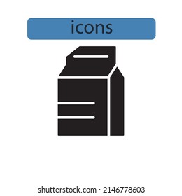 Dairy icons  symbol vector elements for infographic web